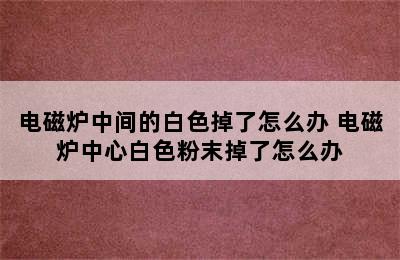 电磁炉中间的白色掉了怎么办 电磁炉中心白色粉末掉了怎么办